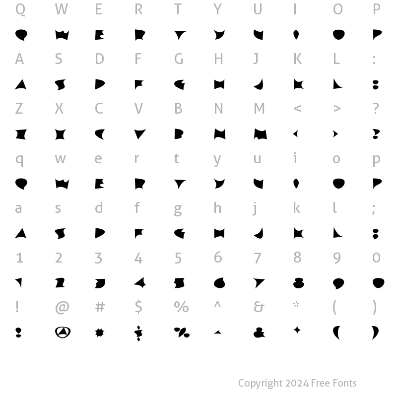 Character Map of MystiqueBlacque Regular