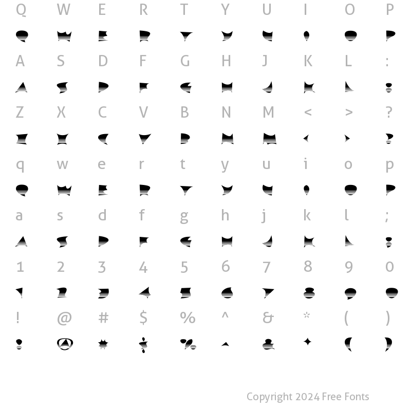 Character Map of MystiqueFantasie Regular