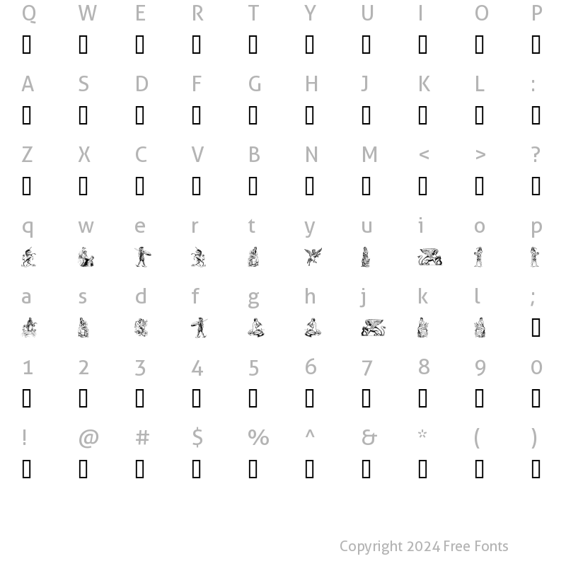 Character Map of mythology four Regular