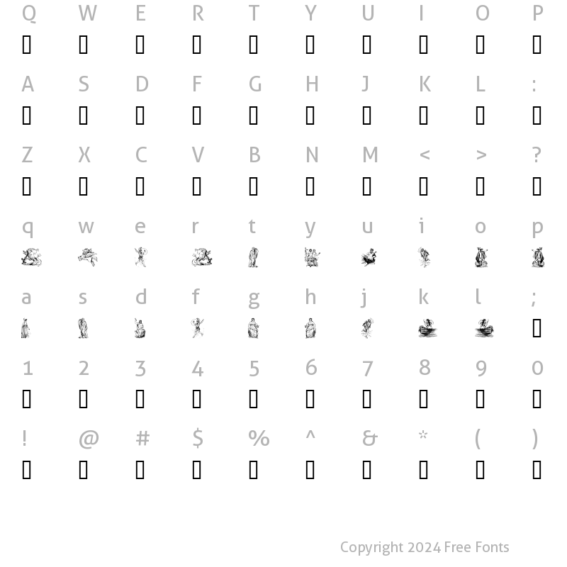 Character Map of mythology three Regular