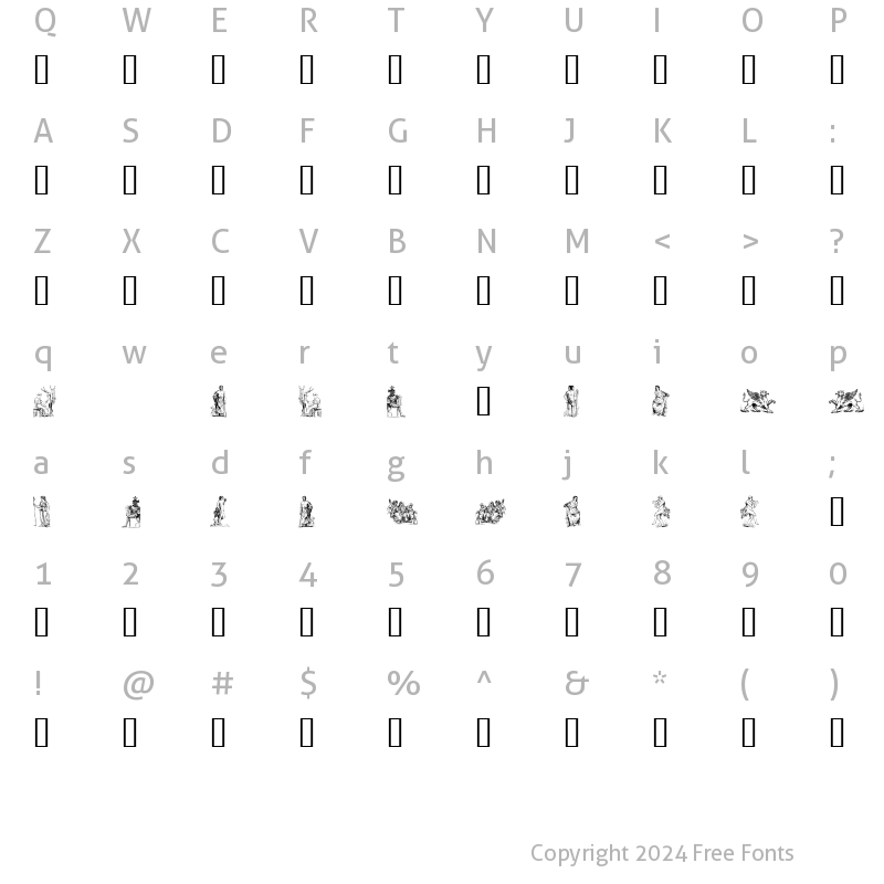 Character Map of mythology two Regular