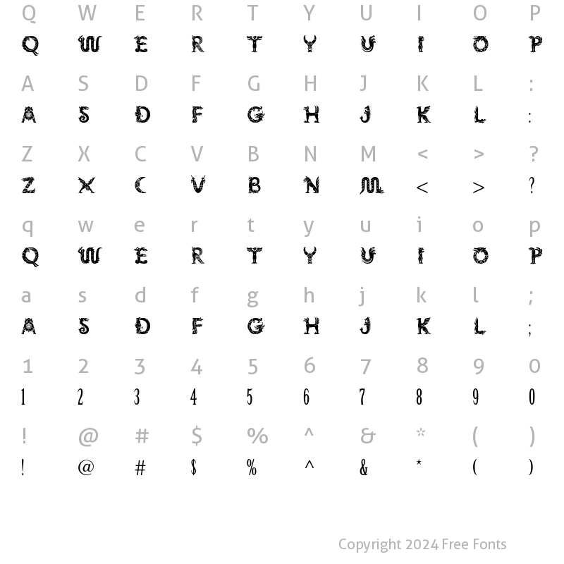 Character Map of Mythos Std Regular