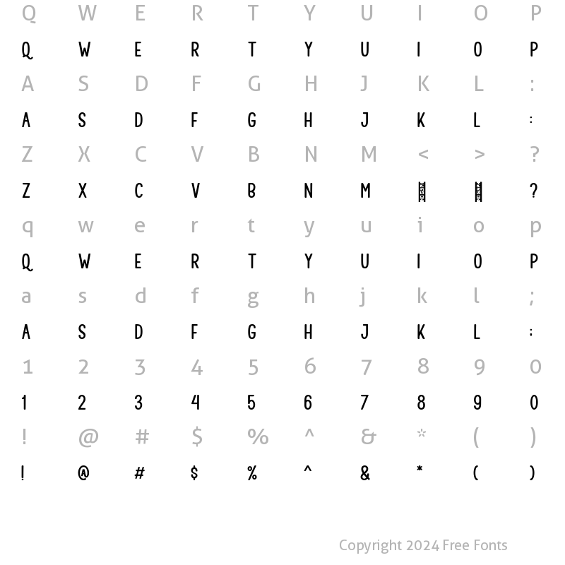 Character Map of Nadella Sans