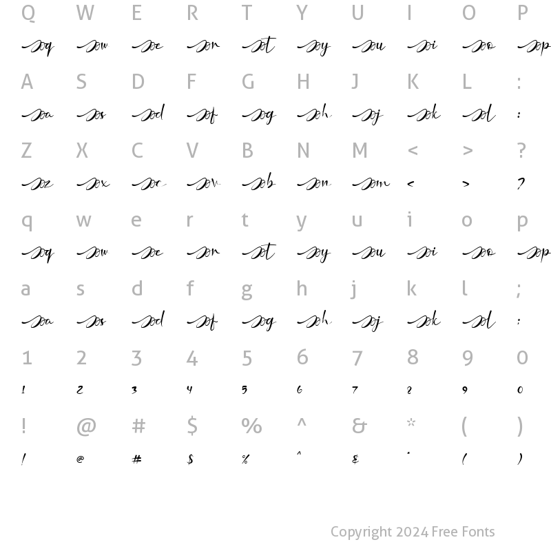 Character Map of Nafiri Nafiri Titling 1