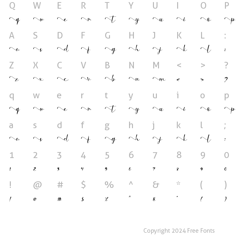 Character Map of Nafiri Nafiri Titling 2