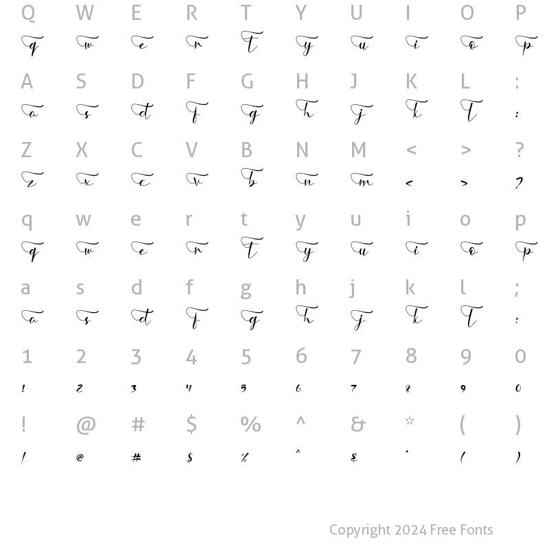 Character Map of Nafiri Nafiri Titling 3