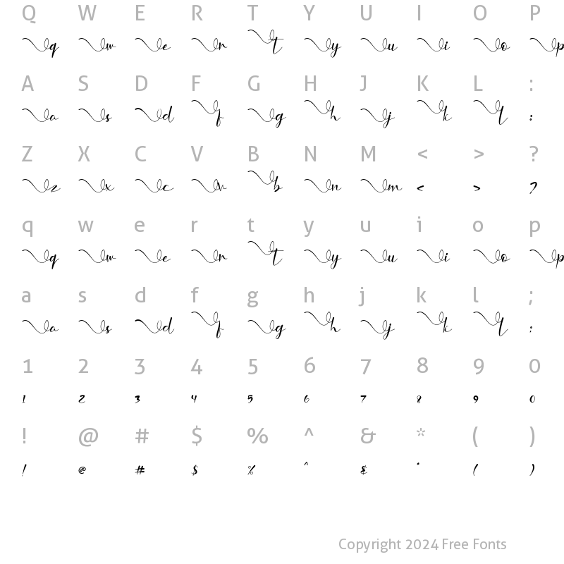 Character Map of Nafiri Nafiri Titling 4