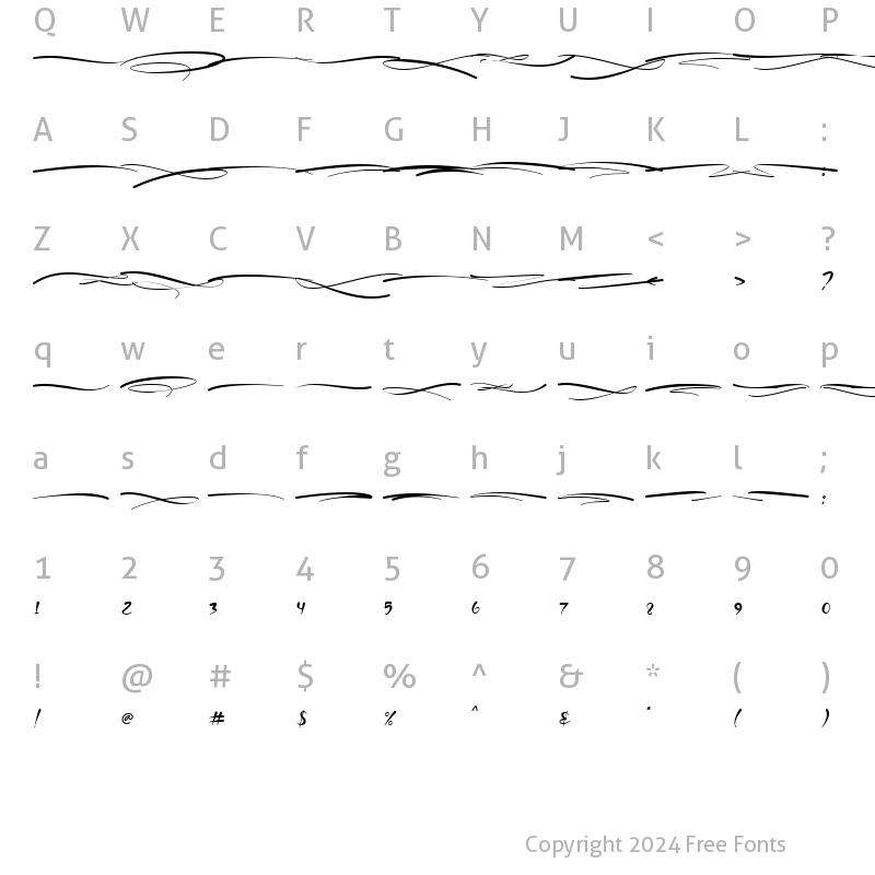 Character Map of Nafiri Nafiri underline