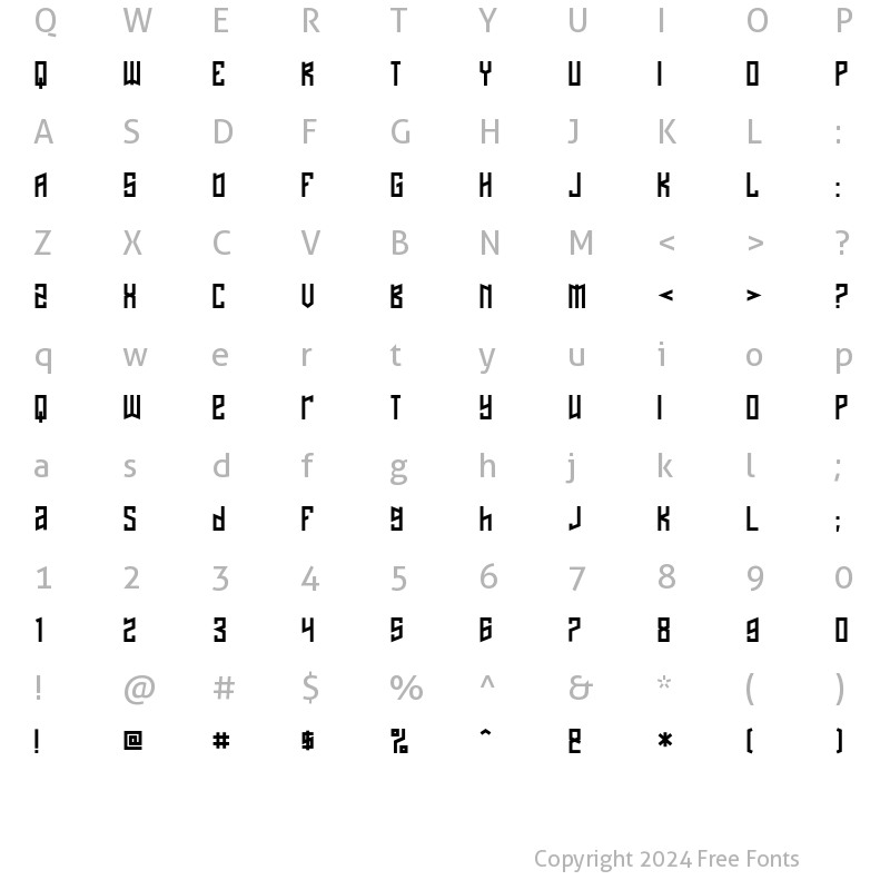 Character Map of NAFTAlene Regular