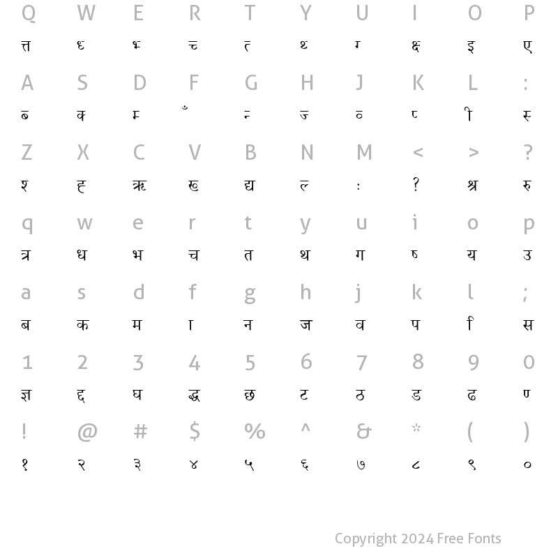 Character Map of Nagarik Normal