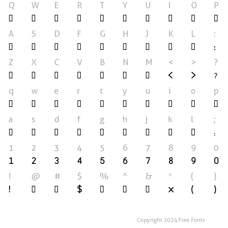 Character Map of Nahdi Black