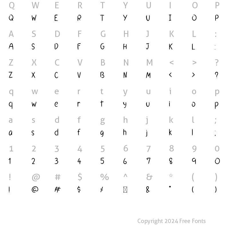 Character Map of Nailah Regular