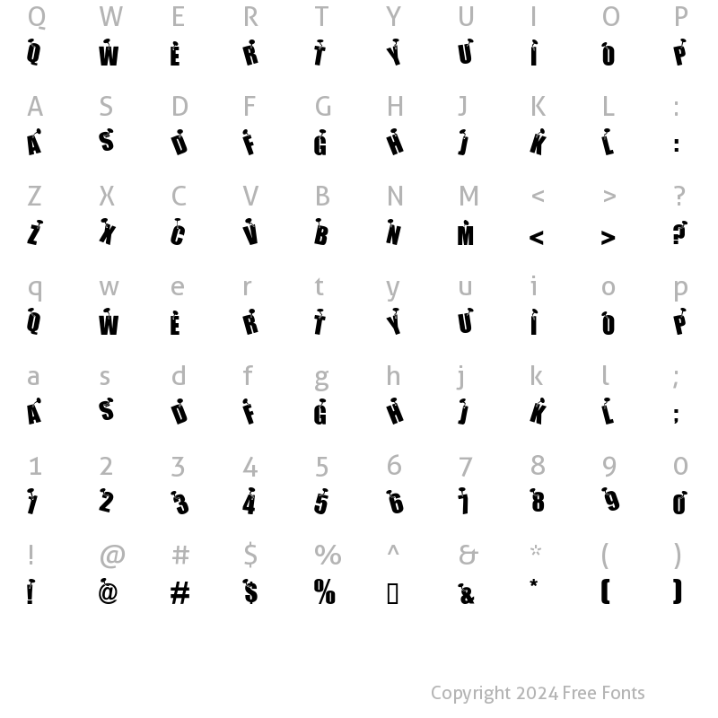 Character Map of NAILED Regular