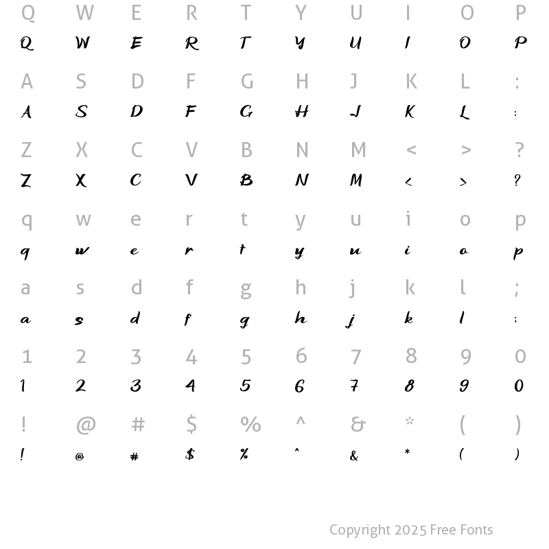 Character Map of Naingolan Reguler