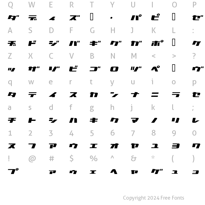 Character Map of Naionalyze Regular