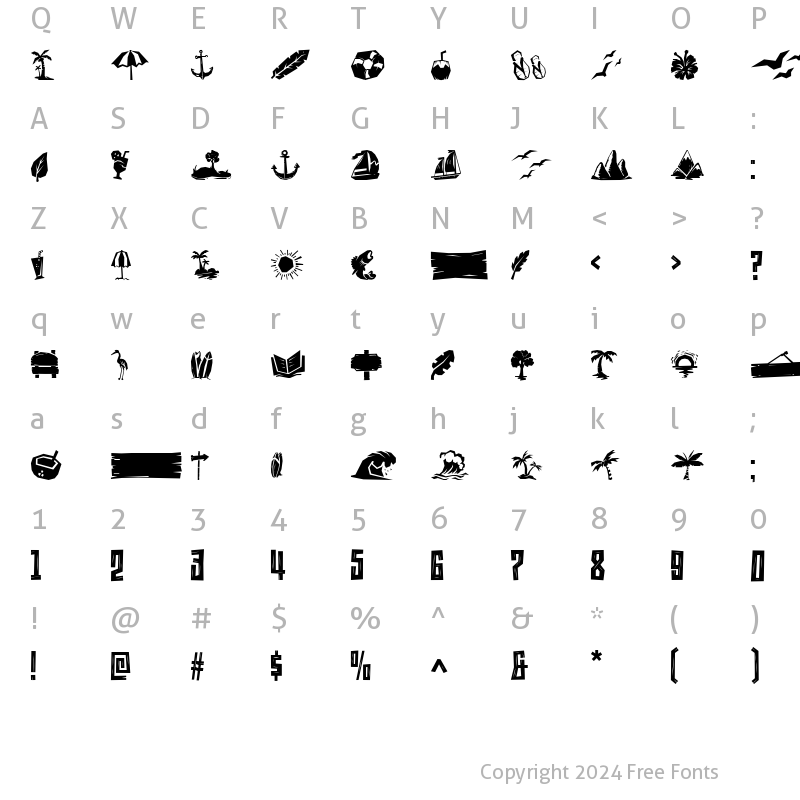 Character Map of Naluka Dingbats