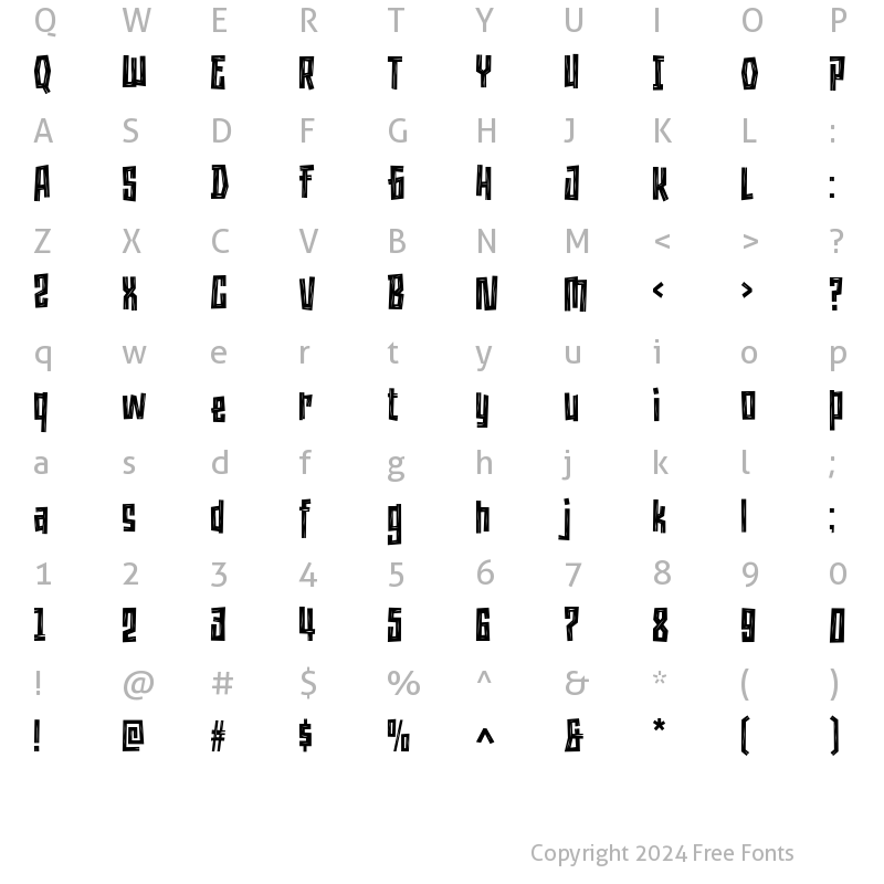 Character Map of Naluka Regular