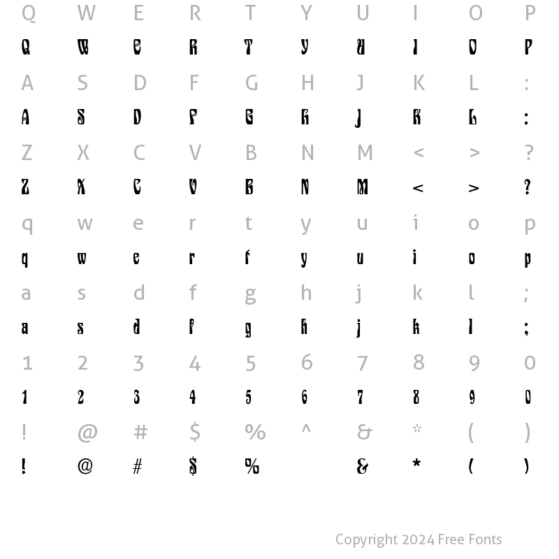 Character Map of NancyBecker Regular