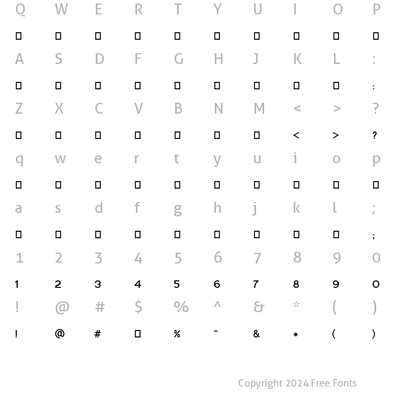 Character Map of Nandini Regular