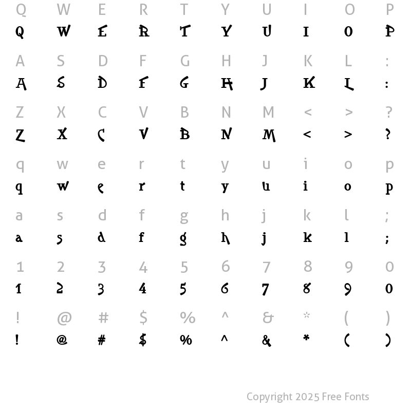 Character Map of NankiPooNF Medium