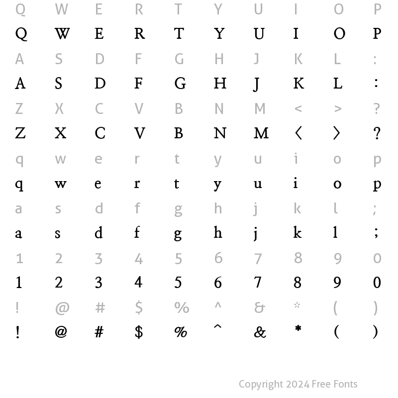 Character Map of NanumMyeongjo ExtraBold