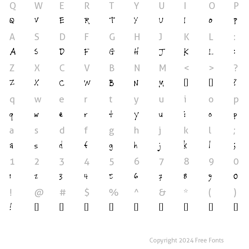 Character Map of Napkin The Modern