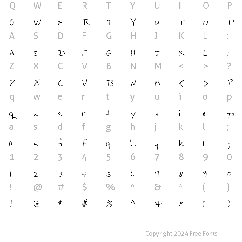 Character Map of NappysHand Regular