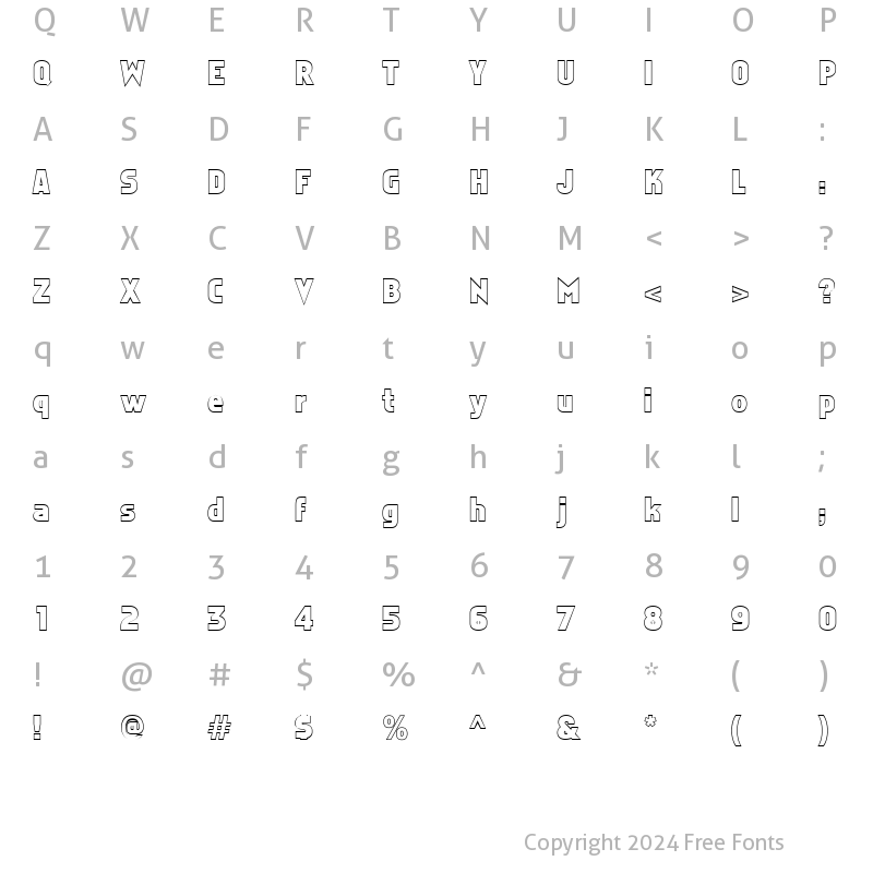 Character Map of NarbonneOpen Regular