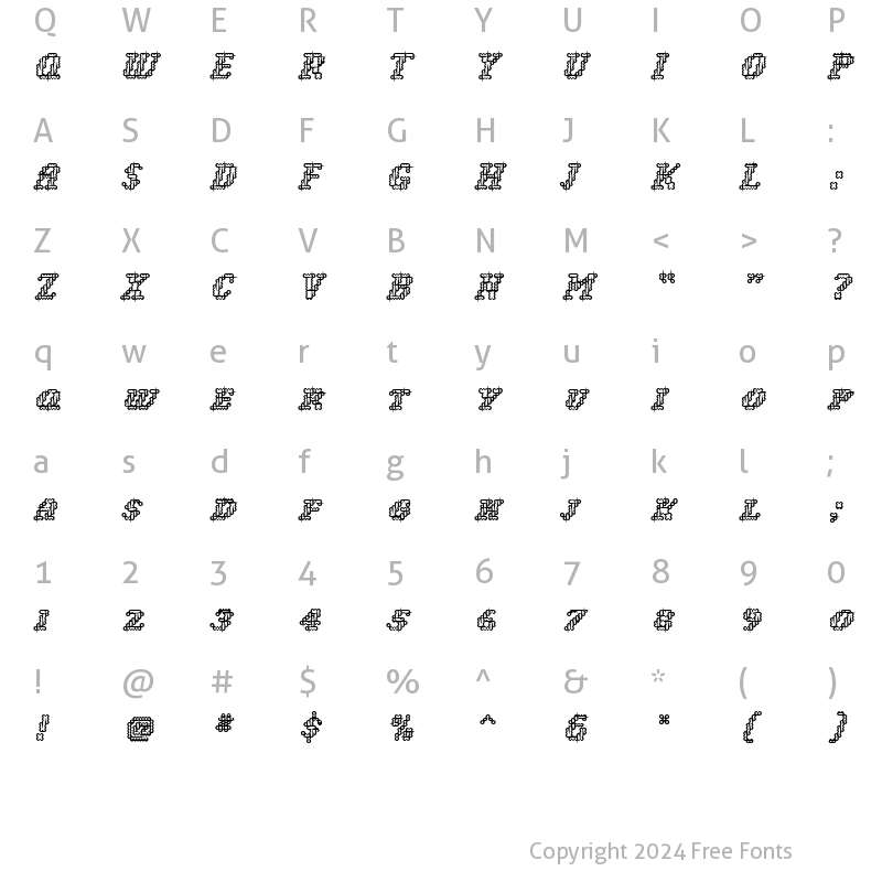 Character Map of NarlyInline Regular