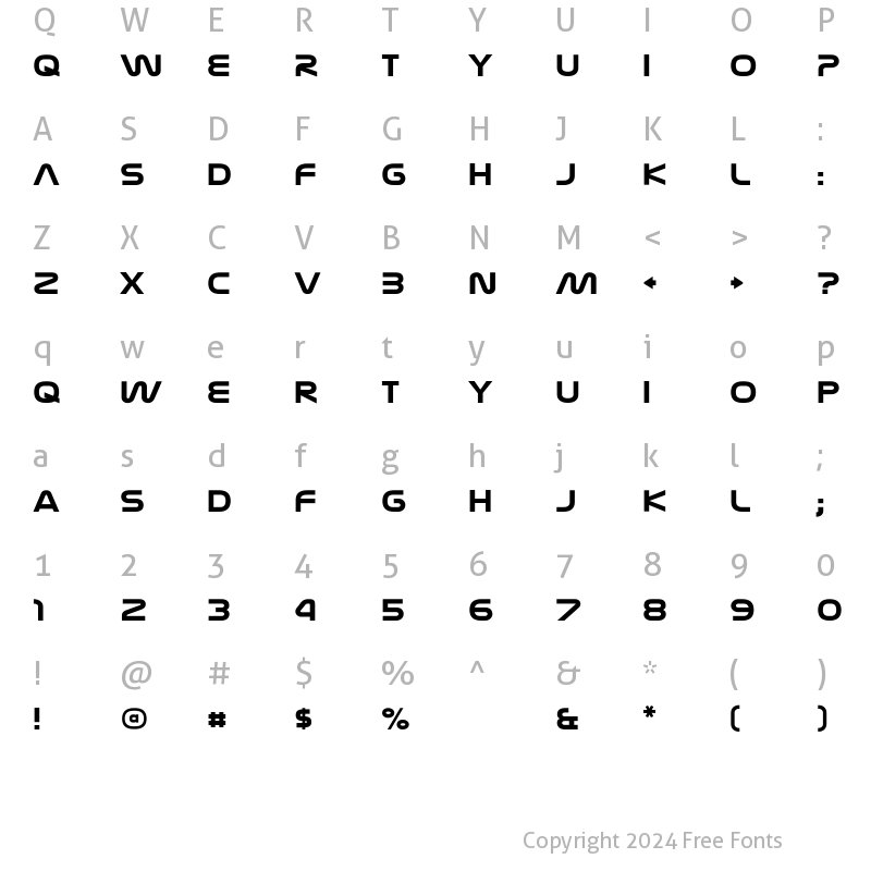 Character Map of Nasalization Extended Bold