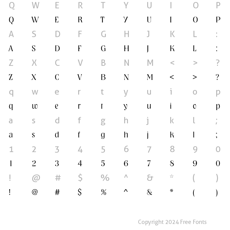 Character Map of NashvilleEF Light Regular