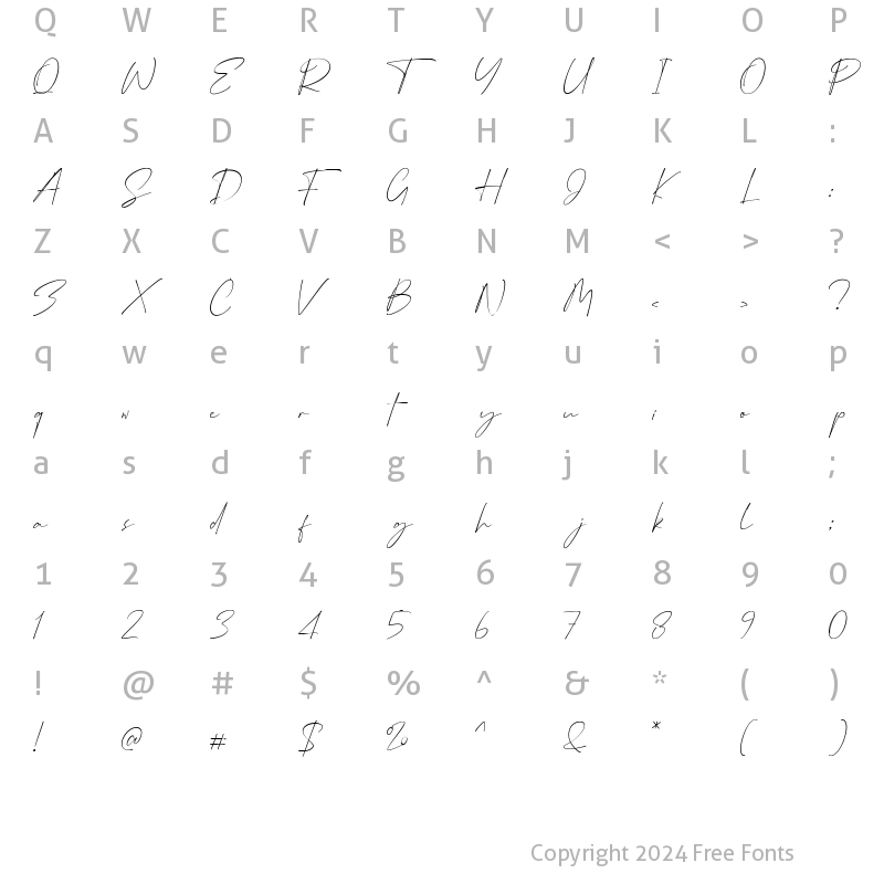 Character Map of Naskah Regular