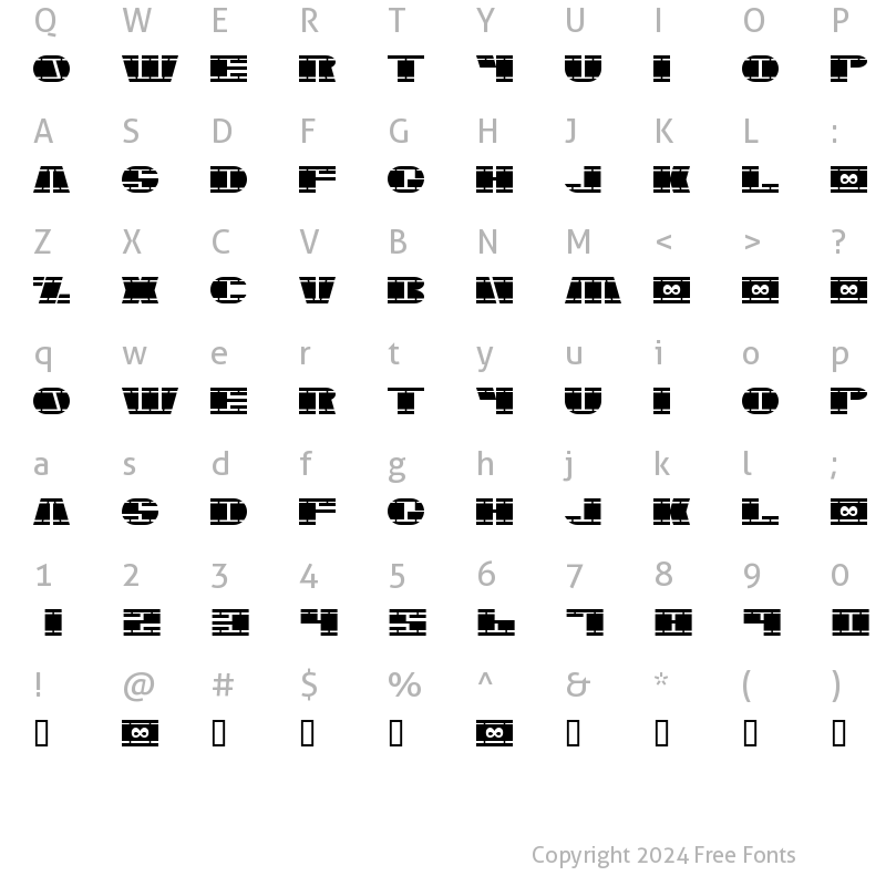 Character Map of Nasser Regular