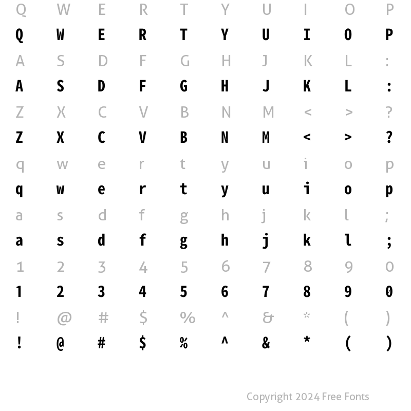 Character Map of NasuM Bold