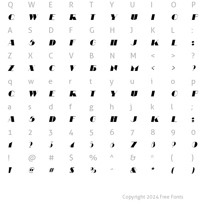 Character Map of Nathan Italic