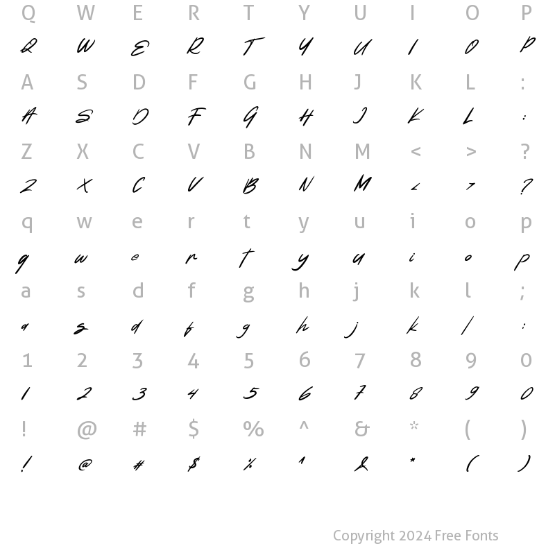 Character Map of Natide Hegibe Regular