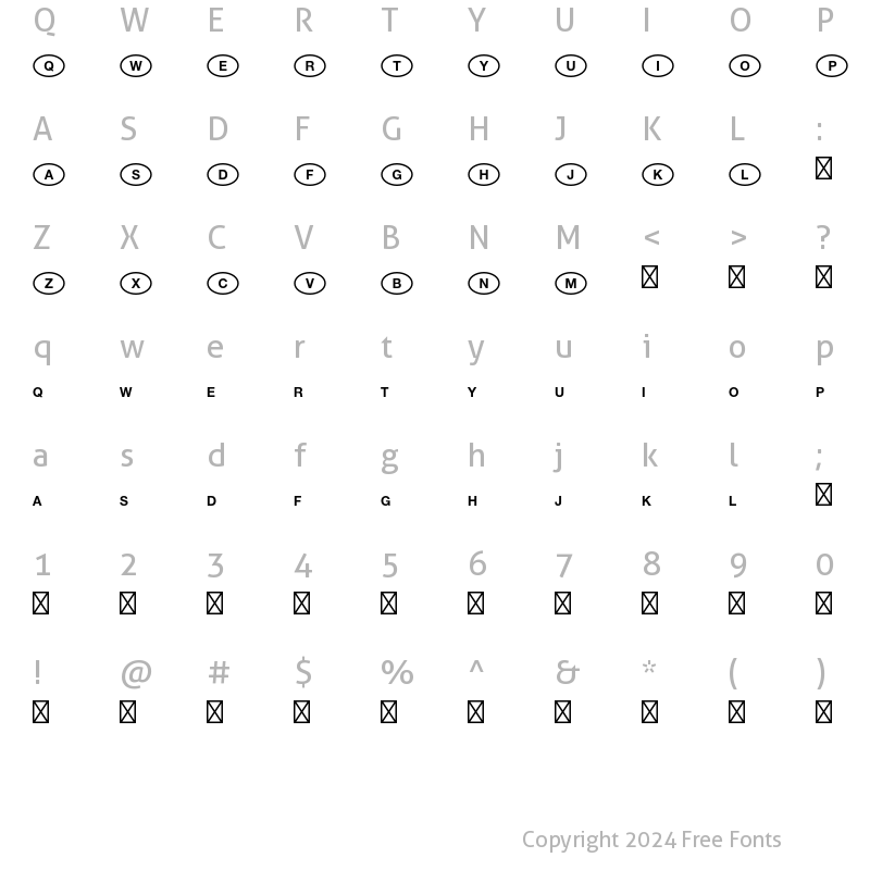 Character Map of National Code Pi Std Universal