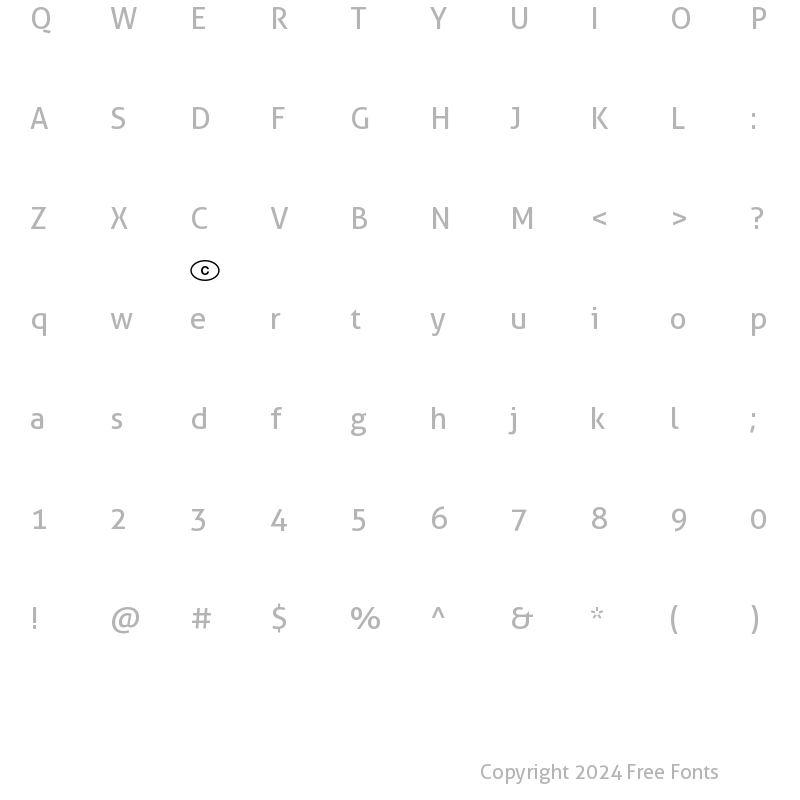 Character Map of National Codes America