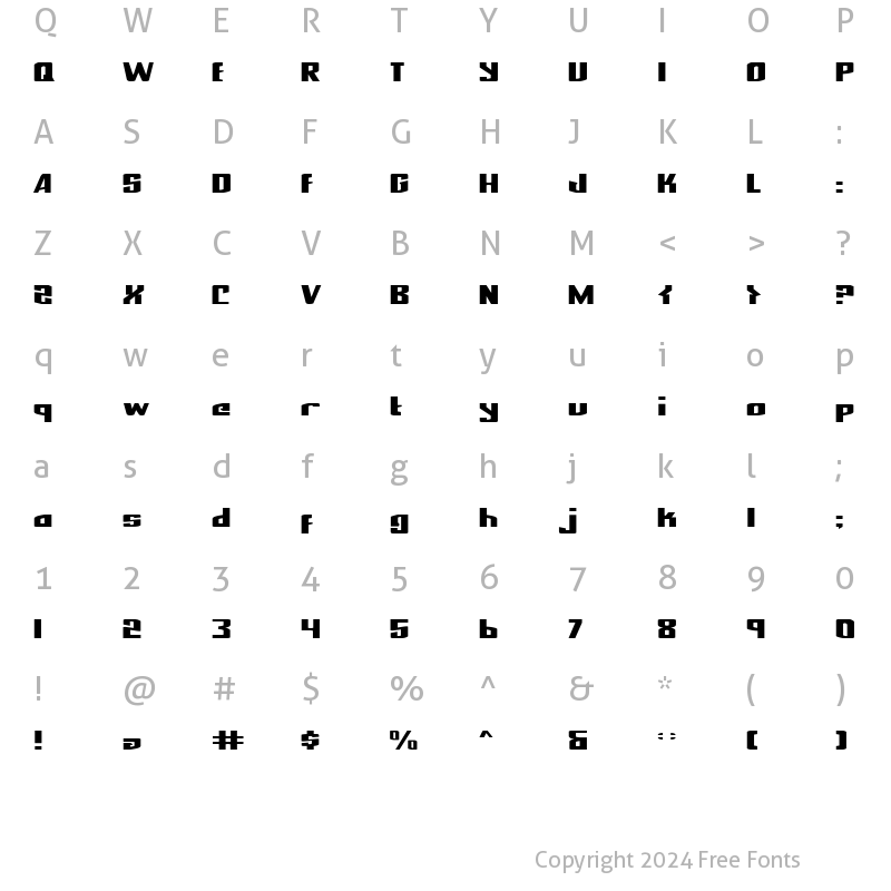 Character Map of National Express Expanded Expanded