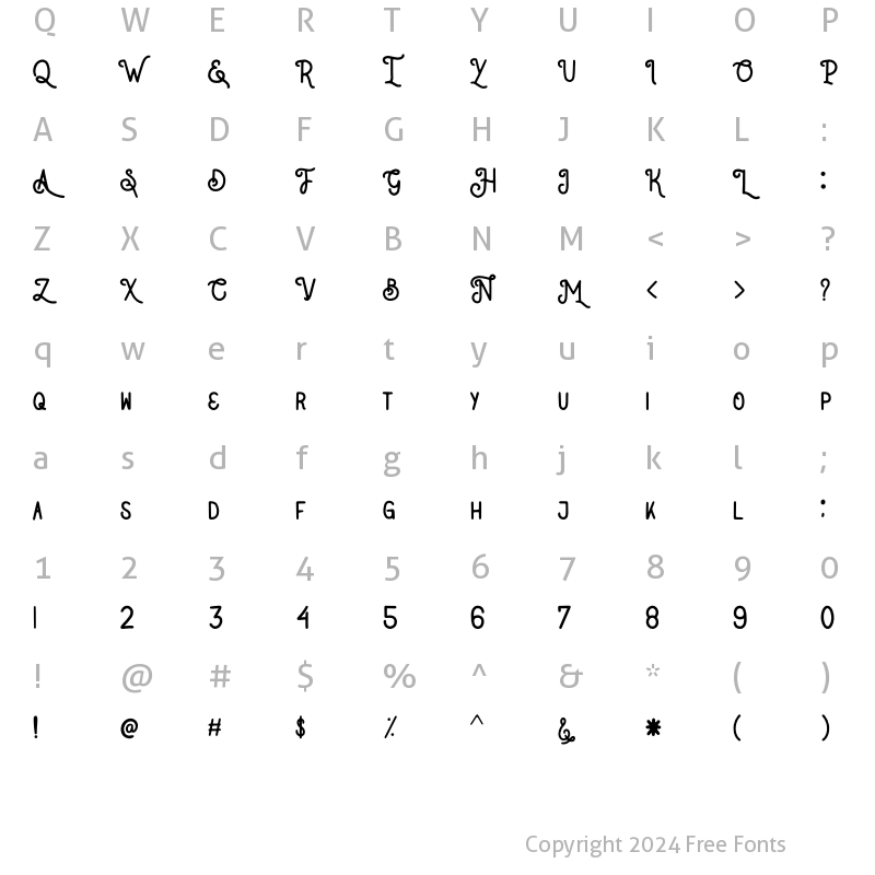 Character Map of NativeMilesType Regular