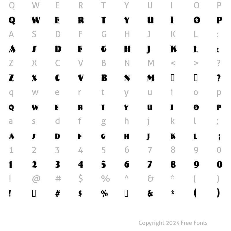 Character Map of NatividadCondensed Regular