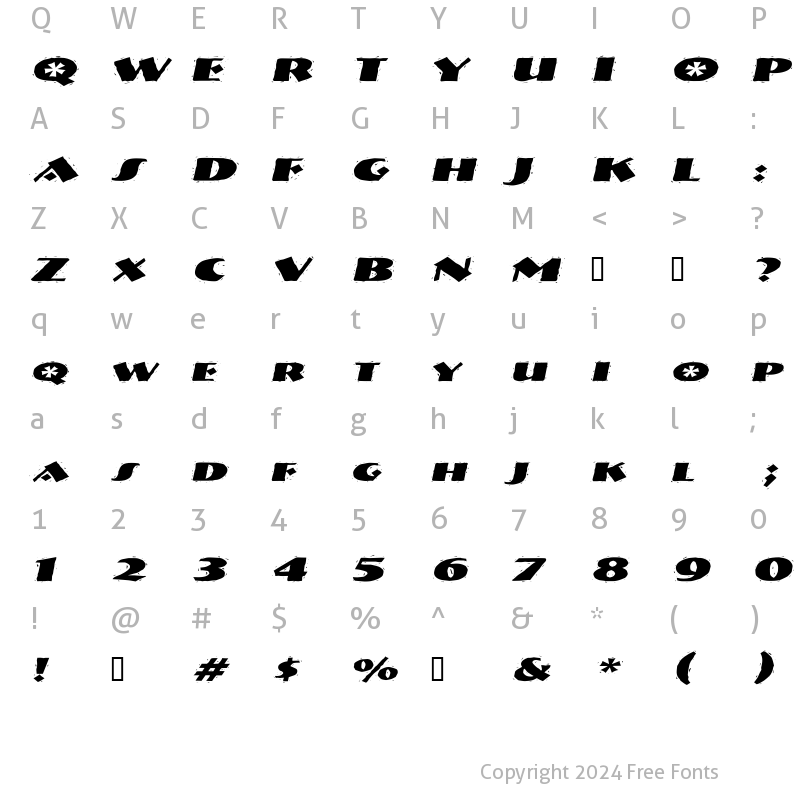 Character Map of NatividadExtended Italic