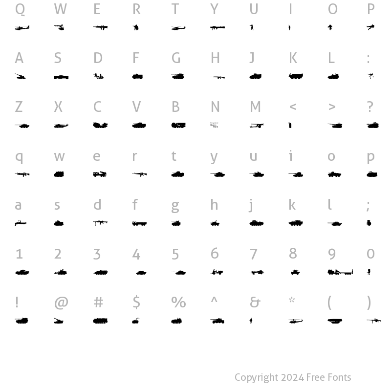 Character Map of NATOKit Regular