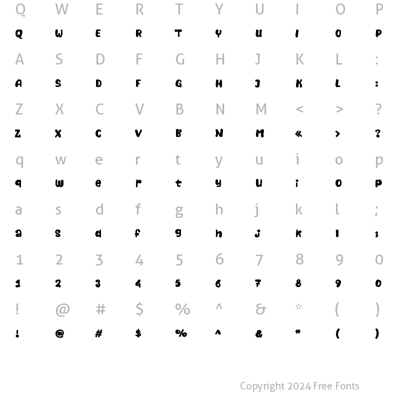 Character Map of Naturalistic Playground Regular