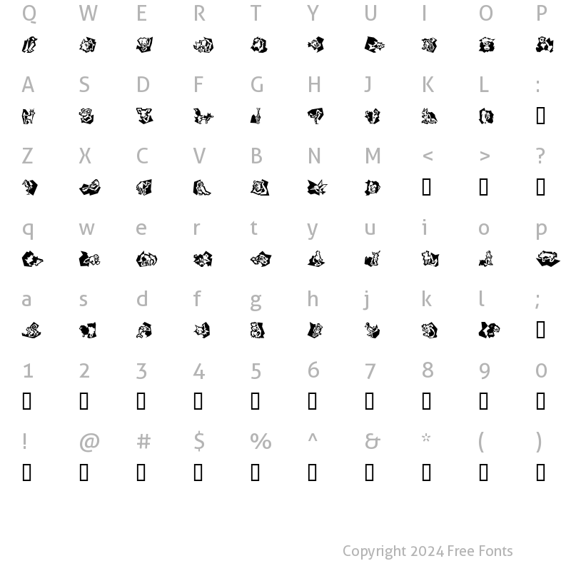 Character Map of Nature Mix ICG Regular