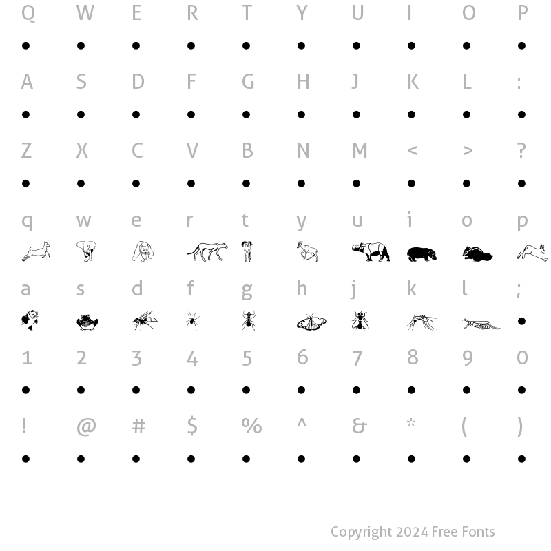 Character Map of Nature MT Regular