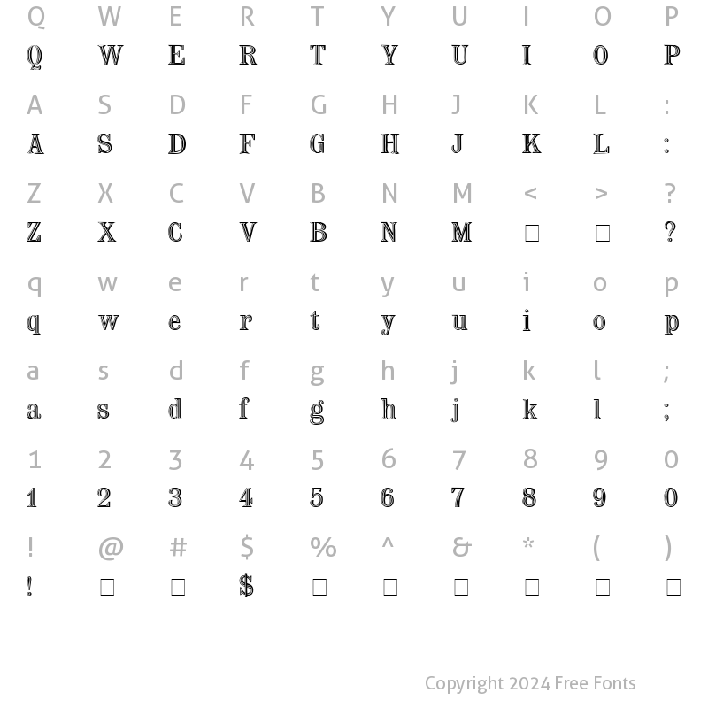 Character Map of Nauert Medium