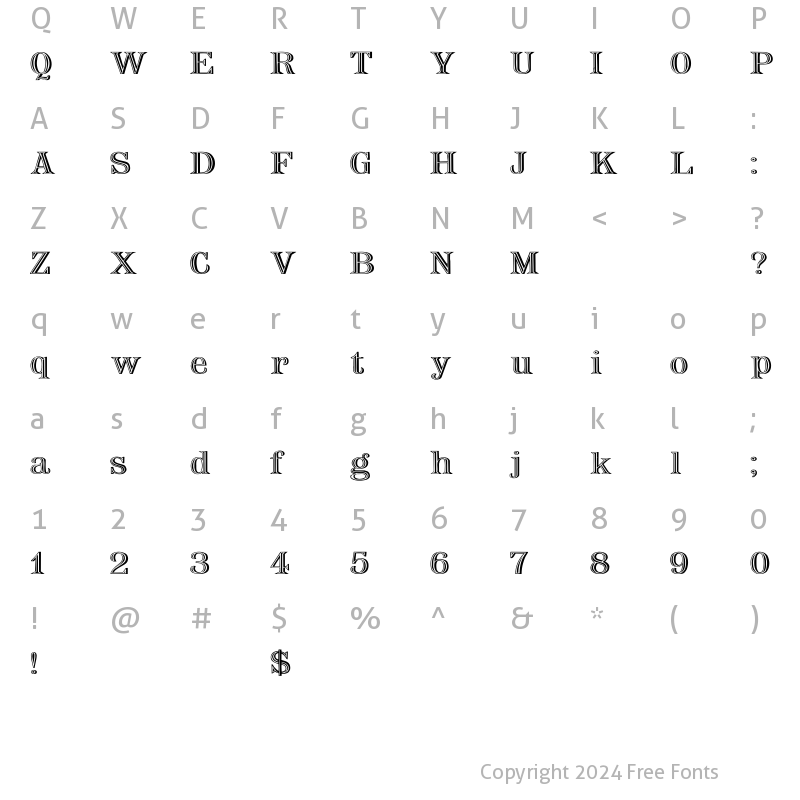 Character Map of Nauert Wd Plain