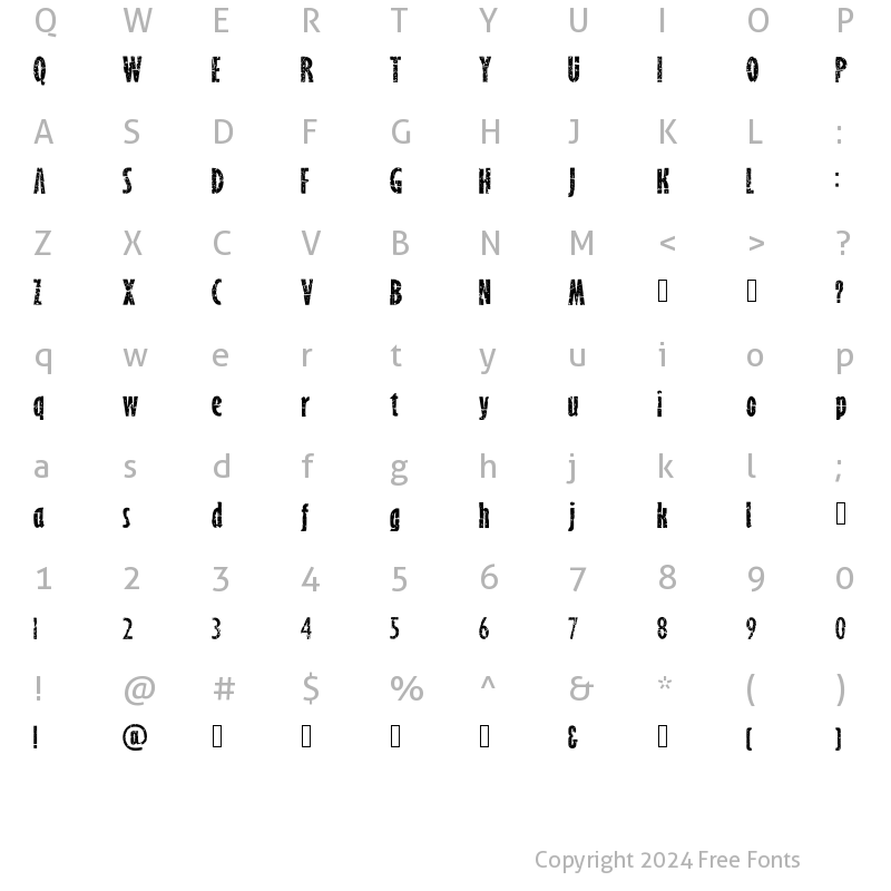 Character Map of Naufrago Regular