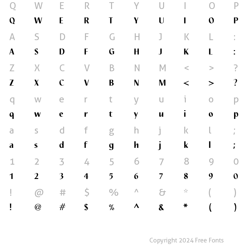 Character Map of Nautilus LT Medium Bold